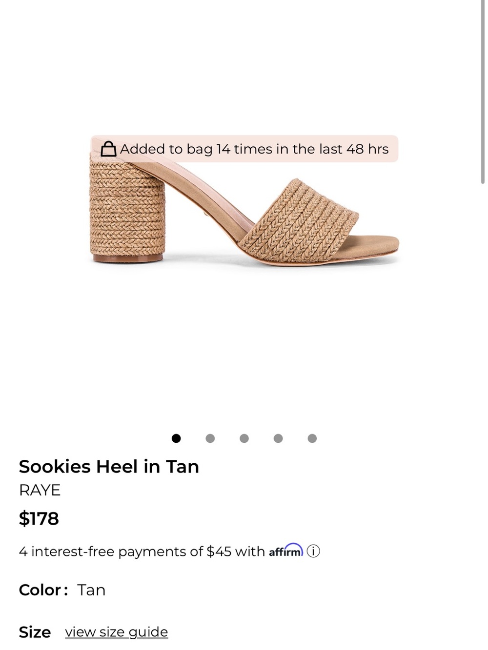 RAYE Sookies Braided Tan Block Heel Mule